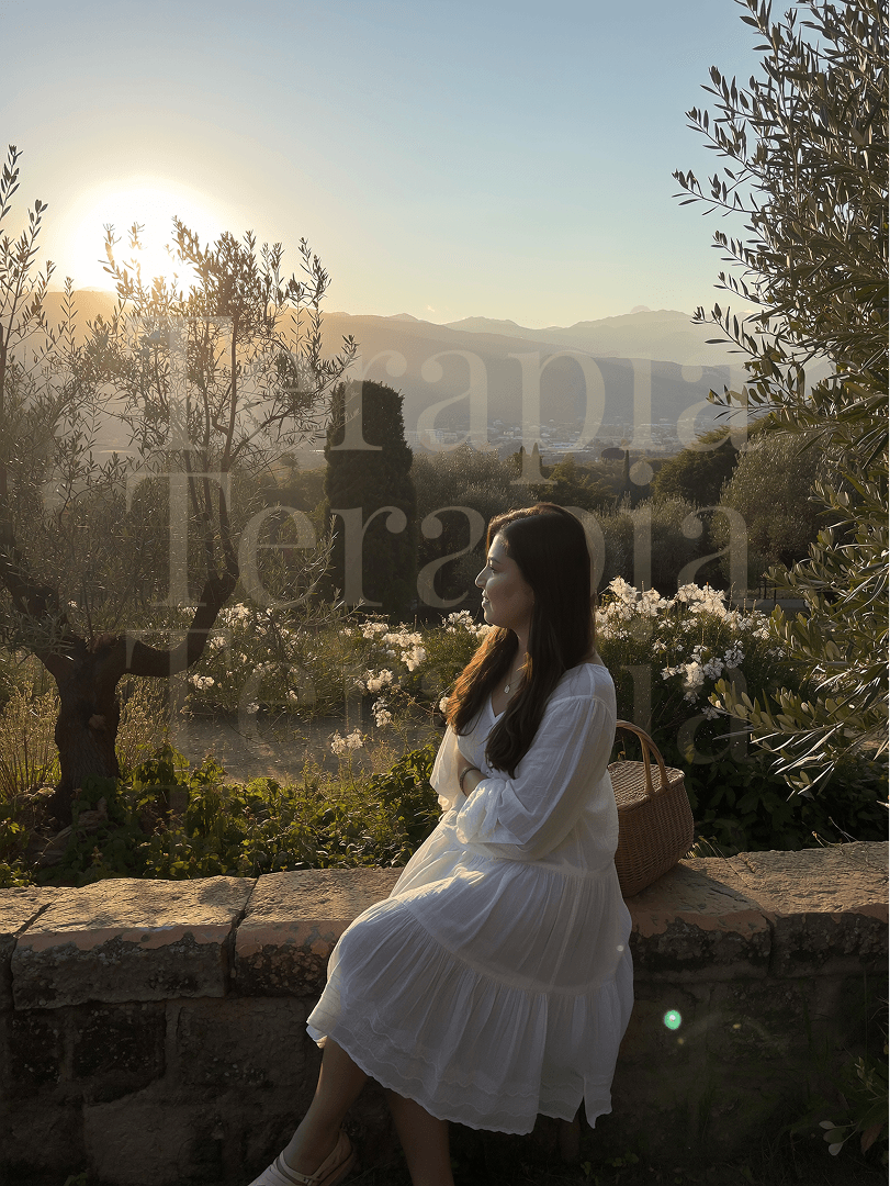 foto de letícia num jardim